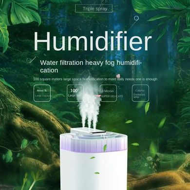 Увлажнитель воздуха Humidifier 3 л &bull; Современный увлажнитель с тремя соплами и регулировкой объёма тумана