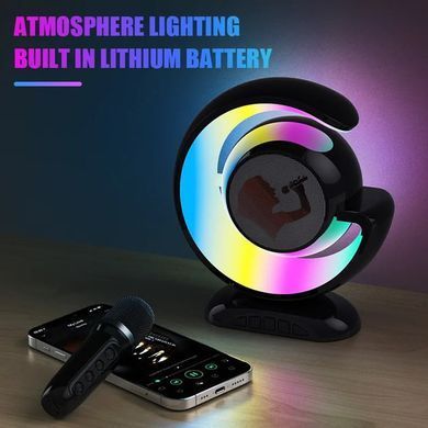 Лампа-ночник YS-110 с RGB-подсветкой и караоке, с двумя микрофонами ∙ Многофункциональная лампа-колонка YS-110