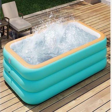 Надувний сімейний басейн Pool 210&times;145&times;56 см KAR108 &bull; Простора літня зона для дітей та дорослих з швидким надуванням