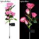 Садовый светильник Розовая Роза 26X-97 на солнечной батарее набор 2 шт. &bull; Декоративные LED светильники Розы 26X-97 для сада, клумбы, двора, дачи и дорожек