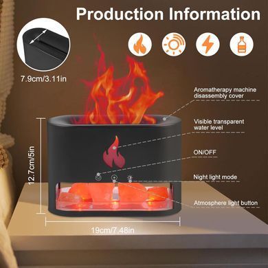 Многофункциональная лампа-аромадиффузор Docsal Flame с LED-подсветкой ∙ Лампа-увлажнитель воздуха Docsal Flame 3в1