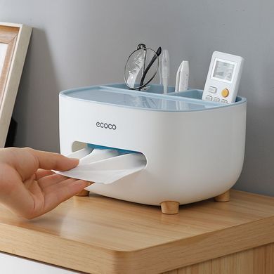 Настольный органайзер Ecoco Tissue с диспенсером для салфеток и отсеками для удобного хранения аксессуаров