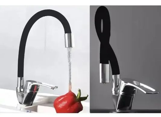 Змішувач гнучкий Water Tap HA-181 для кухні та ванної &bull; Кран із силіконовим виливом 47 см і обертанням на 360&deg;