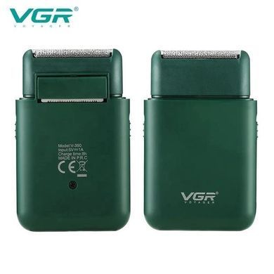 Акумуляторна міні електробритва для чоловіків VGR V 390 Green &bull; Професійний шейвер з тримером для сухого та вологого гоління
