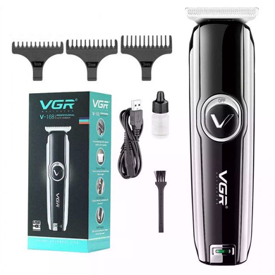 Триммер VGR V-168 для волос и бороды &bull; Аккумуляторная машинка VGR V-168 с USB-зарядкой, насадками 1/2/3 мм и T-образным ножом