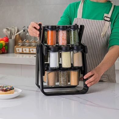 Карусель для спецій 360&deg; Spice Rack на 18 баночок &middot; Кухонний органайзер &ndash; спецівниця на підставці, що обертається.