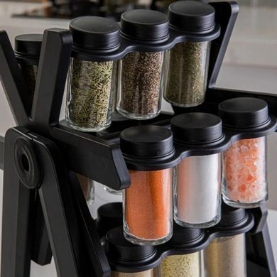 Карусель для спецій 360&deg; Spice Rack на 18 баночок &middot; Кухонний органайзер &ndash; спецівниця на підставці, що обертається.