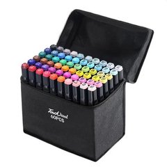 Набор двусторонних художественных маркеров для скетчинга 60 шт / Маркеры для рисования на бумаге Sketch Marker Touch Raven / Подарок художнику