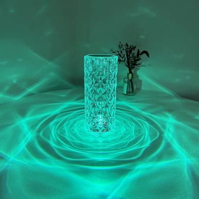 Настольная лампа ночник Rose Diamond с пультом • Лампа ночник настольная аккумуляторная Роза с RGB с пультом и RGB подсветкой
