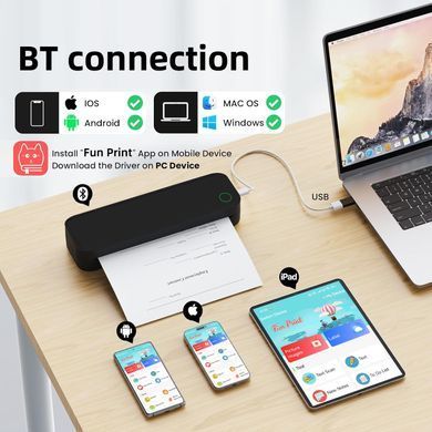 Термопринтер портативный M15 А4 Bluetooth для печати тату, изображений, документов &middot; Беспроводной принтер для печати без чернил