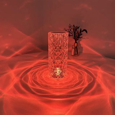 Настольная лампа ночник Rose Diamond с пультом • Лампа ночник настольная аккумуляторная Роза с RGB с пультом и RGB подсветкой
