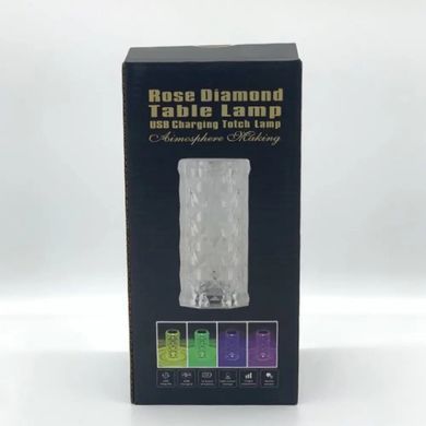 Настольная лампа ночник Rose Diamond с пультом • Лампа ночник настольная аккумуляторная Роза с RGB с пультом и RGB подсветкой