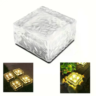 Садовый светильник Ice Cube теплый белый 10&times;6&times;10 см &bull; Уличный LED-фонарь на солнечной батарее для сада, дорожек и ландшафтной подсветки