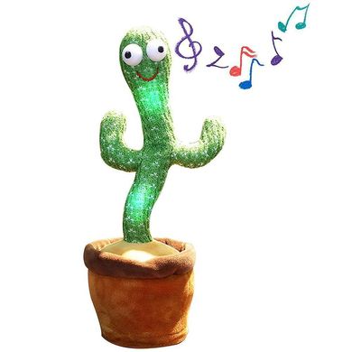 Музична іграшка Танцюючий співаючий кактус Dancing Cactus TikTok з підсвіткою і функцією повторення · Кактус – повторюшка USB зарядка