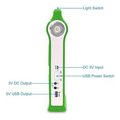 Ліхтар LED EP-038A Power Bank із сонячною панеллю та 2 лампочками ∙ Багатофункціональний ліхтар EP-038A із зарядкою від сонця та USB