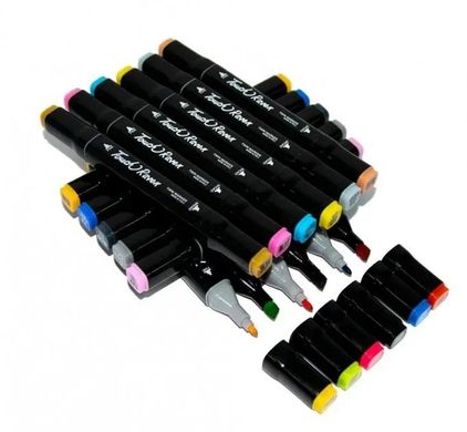 Набор двусторонних художественных маркеров для скетчинга 80 шт / Маркеры для рисования на бумаге Sketch Marker Touch Raven / Подарок художнику