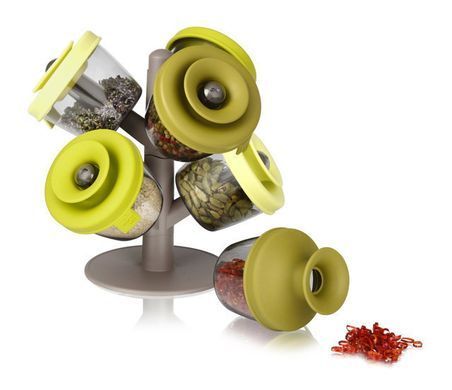 Набор баночек для специй и приправ Pop Up Spice Rack из 6 емкостей на подставке | Спецовница 6 шт