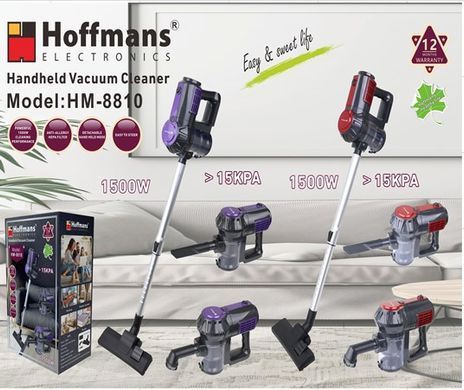 Пылесос Hoffmans HM-8810 1500 Вт &bull; Вертикальный контейнерный пылесос 2 в 1 с HEPA-фильтром и 3 насадками