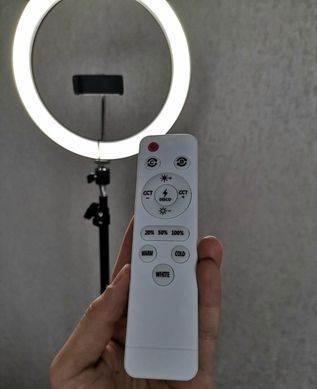 Кольцевая LED лампа с пультом, 36 см | Светодиодное селфи кольцо для съемок