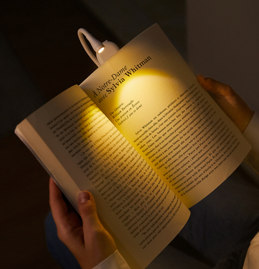 Акумуляторна LED лампа на прищіпці для читання книг &middot; USB бездротовий міні світильник &middot; 3 режими