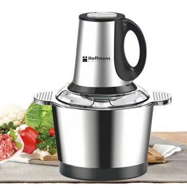 Електричний подрібнювач 1800Вт Hoffmans Electronics HM-8829 &bull; Універсальний чоппер із металевою чашею 3,5 л