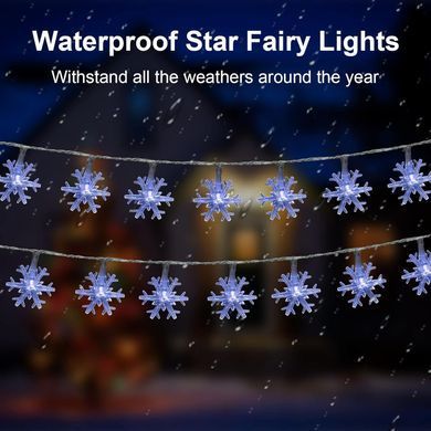 Светодиодная LED гирлянда Снежинки 3 м для дома и праздников ∙ Гирлянда Снежинки с LED-эффектами