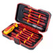 Набор диэлектрических отверток VEN-1658 15 в 1 до 1000 В в кейсе &bull; Набор изолированных отверток для электрика VEN-1658 CrV6150 с индикатором 250 В