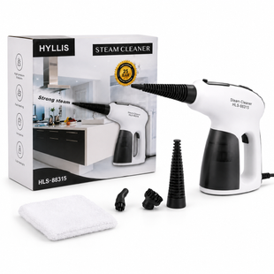 Ручний пароочисник HYLLIS HLS-88315 1500 Вт &bull; Пароочисник-відпарювач TV-SH-03 3,5 бар з баком 330 мл і насадками для дому