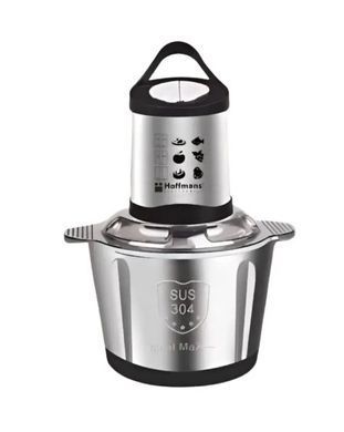 Кухонный измельчитель Hoffmans HM-8840 2 л &bull; Электрический металлический чоппер 1200 Вт с 4 ножами и 2 скоростями