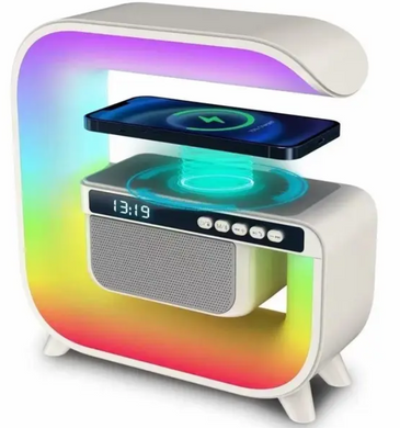 Настольная смарт лампа с беспроводной зарядкой RGB G3 ∙ Ночник аккумуляторный с Bluetooth колонкой
