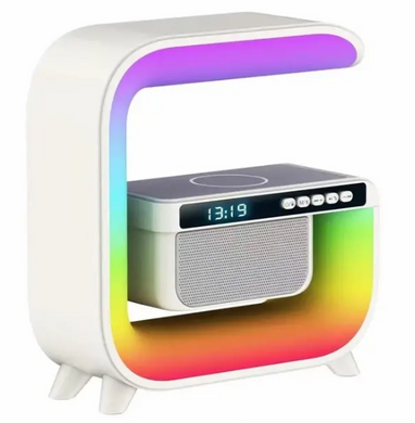 Настольная смарт лампа с беспроводной зарядкой RGB G3 ∙ Ночник аккумуляторный с Bluetooth колонкой