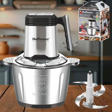 Металевий подрібнювач Hoffmans HM-8832 &bull; Універсальний кухонний прилад 3,5 л 1800Вт