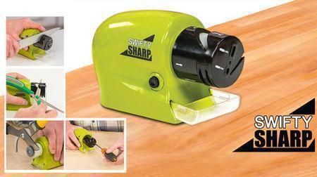 Беспроводная универсальная точилка для ножей Swifty Sharp Motorized Knife Sharpener Ножеточка Свифти Шарп