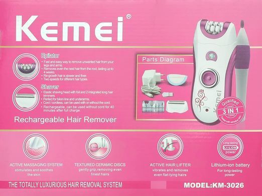 Многофункциональный электрический эпилятор Kemei KM-3066 ∙ Эпилятор 6 в 1 Kemei KM-3066 для бритья