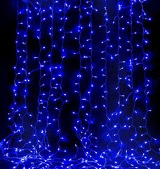 Гирлянда штора Водопад на окно Синий цвет свечения, 3х2м 240 LED с коннектором