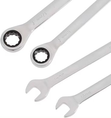 Набор ключей Wrench set ES-7 · Ключи комбинированные трещоточные шарнирные, комплект из 7 штук 8-19 мм