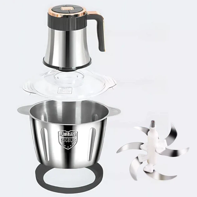 Измельчитель Hoffmans HM-8848 5 л &bull; Металлический кухонный чоппер 1800 Вт с 3 скоростями для мяса и овощей