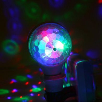 Диско - лампа з патроном, що обертається Led lamp RGB Диско куля