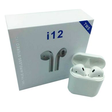 Навушники AirPods i12 BT з сенсором Bluetooth бездротові навушники - вкладиші в зарядному кейсі