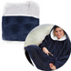 Двухсторонняя толстовка-плед Huggle Hoodie Blanket с капюшоном ∙ Синяя