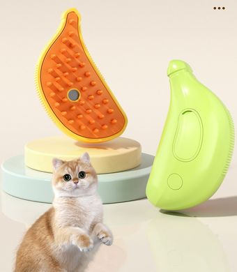 Паровая щетка PET SPRAY BRUSH для вычесывания шерсти собак и кошек с распылителем · USB зарядка