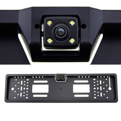 Камера заднего вида в авто номерной рамке с 16 LED подсветкой Black PR4