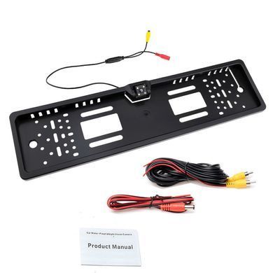 Камера заднего вида в авто номерной рамке с 16 LED подсветкой Black PR4