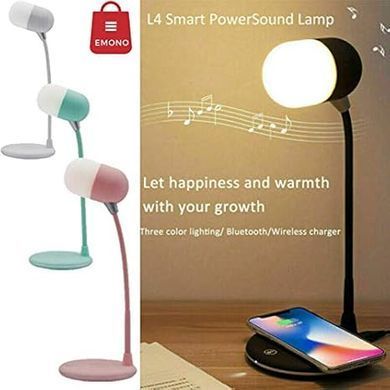 Настольная LED-лампа MD-088 с беспроводной зарядкой, Bluetooth-колонкой и динамиком &bull; Многофункциональная лампа для телефона, музыки и рабочего стола