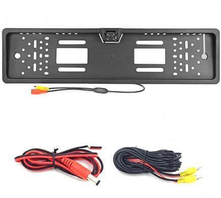 Камера заднего вида в авто номерной рамке с 16 LED подсветкой Black PR4