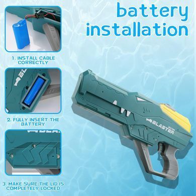 Водяной пистолет детский &laquo;Крокодил&raquo; Water Gun &bull; Аккумуляторный водный бластер с автоматическим набором воды для летних игр