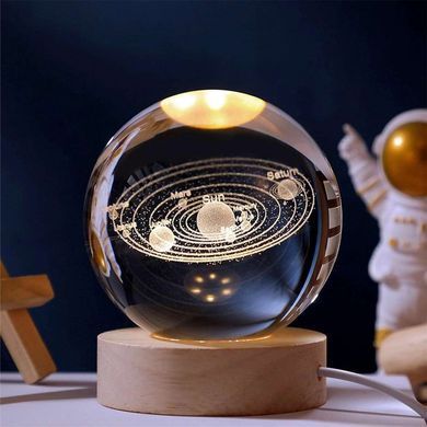 Декоративный 3D ночник Хрустальный Шар 8 см · Настольная лампа - светильник с 3D эффектом Галлактика