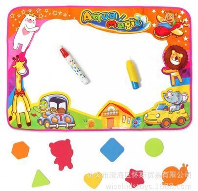 Игровой водный коврик для рисования водой с трафаретами Aqua Magic Mat