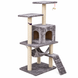 Игровой комплекс APOLLO-1 50&times;40&times;125 см серый &bull; Домик-когтеточка APOLLO-1 для котов с гамаком, площадками и сизалевыми столбиками