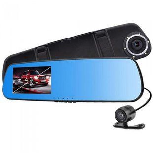Видеорегистратор - зеркало с камерой заднего вида DVR Full HD 1433 (4,3") 2 камеры